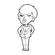 cartoon cool relaxed woman N14