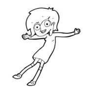 cartoon crazy excited girl N14