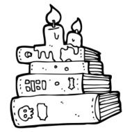 cartoon spooky old books N13