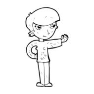 Cartoon Woman Waving N465