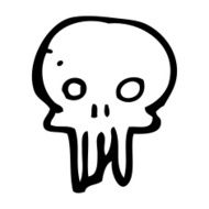 cartoon spooky skull symbol N28