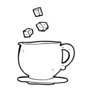 cartoon teacup with sugar cubes N12