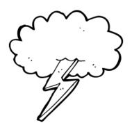 cartoon lightning bolt and cloud N12