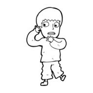 cartoon frightened boy N25
