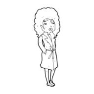 cartoon woman in trench coat N37