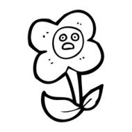 cartoon flower with face N43