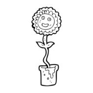 cartoon flower with face N44