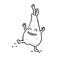 cartoon happy dancing pear N14