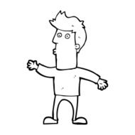 cartoon surprised man N193