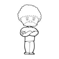cartoon dad with folded arms N14
