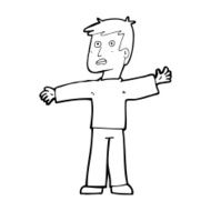 cartoon surprised man N194