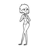 cartoon woman in bikini N71