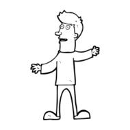 cartoon surprised man N198