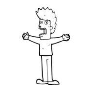 cartoon terrified man N391