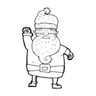 cartoon angry santa claus N28