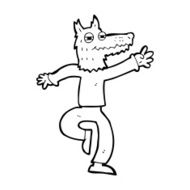 cartoon happy wolf man N22
