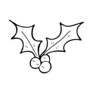 Cartoon Christmas Holly N14