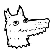 Cartoon Wolf Head N41