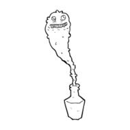 cartoon spooky ghost in bottle N13