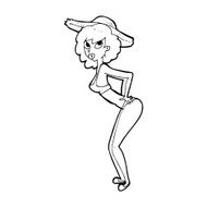 cartoon pin-up beach girl N14