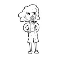 cartoon woma in dungarees N5