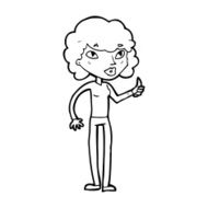 cartoon woman giving thumbs up symbol N92