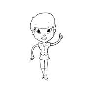 cartoon woman with idea N362