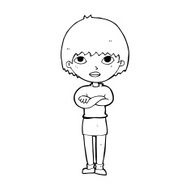 cartoon woman with crossed arms N62