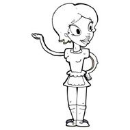 cartoon woman in maid costume N12
