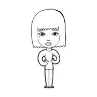 cartoon woman indicating self N13