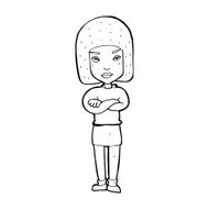 cartoon woman with crossed arms N63