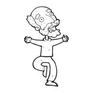 cartoon old man having a fright N11