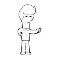 Cartoon Man Pointing N283