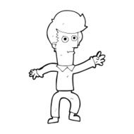 Cartoon Man Waving N49