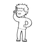 cartoon man with idea N221