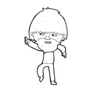 cartoon bearded man pointing and laughing N13