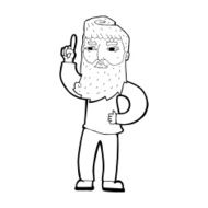 cartoon man with idea N222