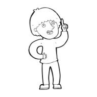 cartoon man with idea N223