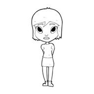cartoon shy girl N13