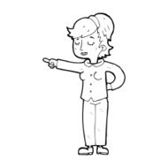 cartoon friendly woman pointing N14