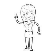 cartoon woman with idea N363