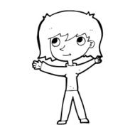 cartoon happy girl N142