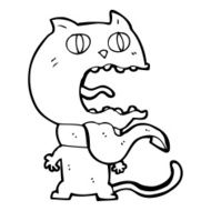 cartoon frightened cat N32