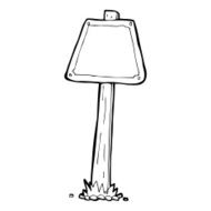 cartoon road sign N34