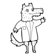 cartoon wolf businessman N8