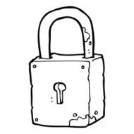 cartoon rusty lock N13