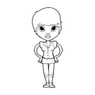 cartoon annoyed girl N35