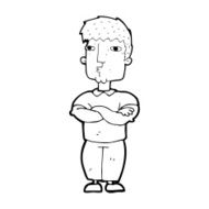 cartoon man with crossed arms N40