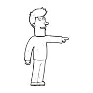 Cartoon Man Pointing N286