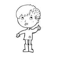 cartoon boy with growth on head N54